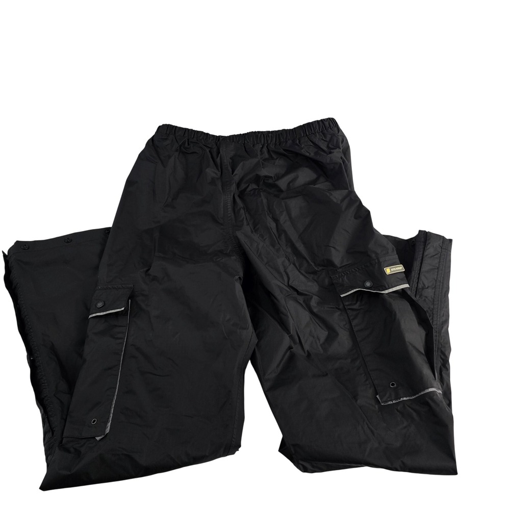Stearns Dry Wear‎ Black Nylon Waterproof Rain Pants Men's Size Large